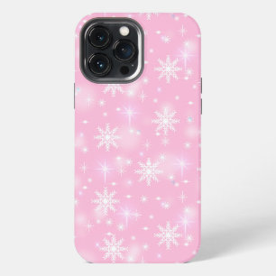 Snowflakes Holiday Winter Pink iPhone 13 Pro Max Case