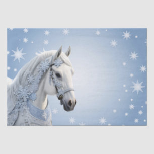 Snowflakes Horse Christmas Tissue Paper