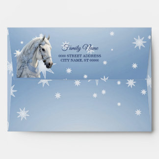 Snowflakes Horse Holiday Christmas Envelope