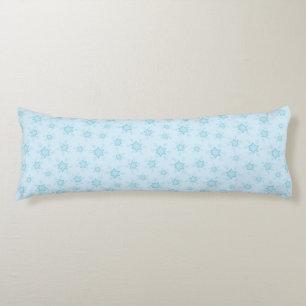 Snowflakes, Ice Blue, Icy Snowflakes, Snow Body Cushion