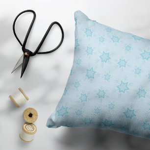 Snowflakes, Ice Blue, Icy Snowflakes, Snow Decorative Cushion