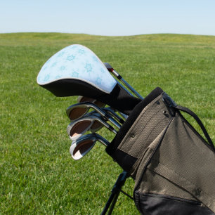 Snowflakes, Ice Blue, Icy Snowflakes, Snow Golf Head Cover