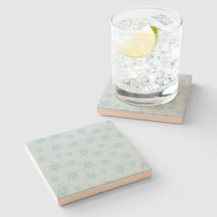 Snowflakes, Ice Blue, Icy Snowflakes, Snow Stone Coaster
