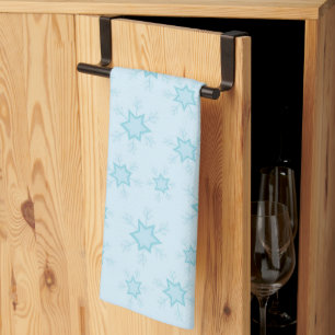 Snowflakes, Ice Blue, Icy Snowflakes, Snow Tea Towel