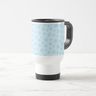 Snowflakes, Ice Blue, Icy Snowflakes, Snow Travel Mug