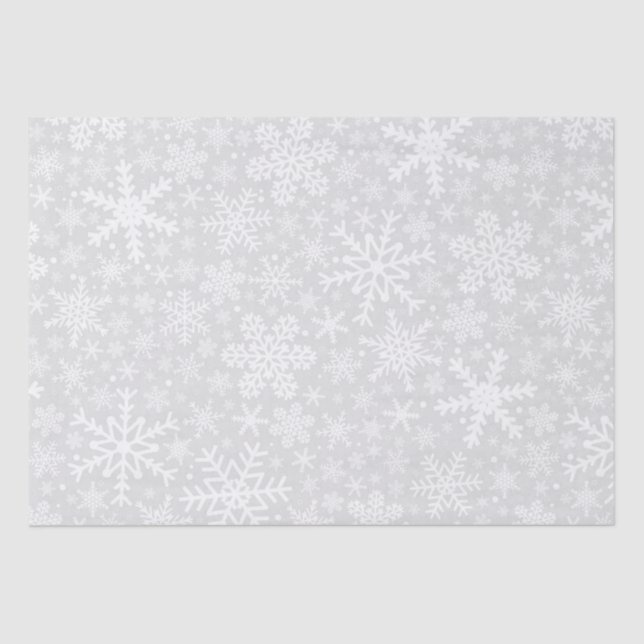 Snowflakes in Silver Holiday Tissue Paper (Front)