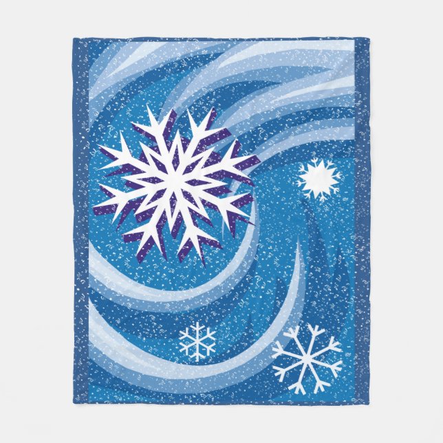 Snowflakes in the Wind - Fleece Blanket (Front)