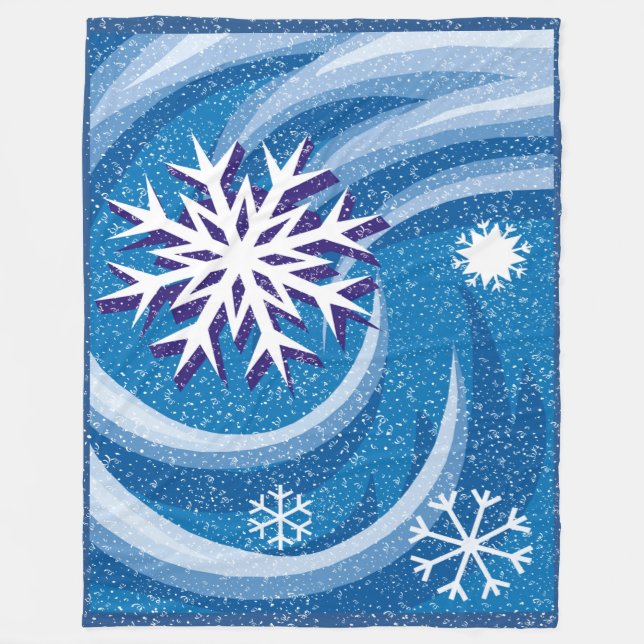 Snowflakes in the Wind - Fleece Blanket (Front)