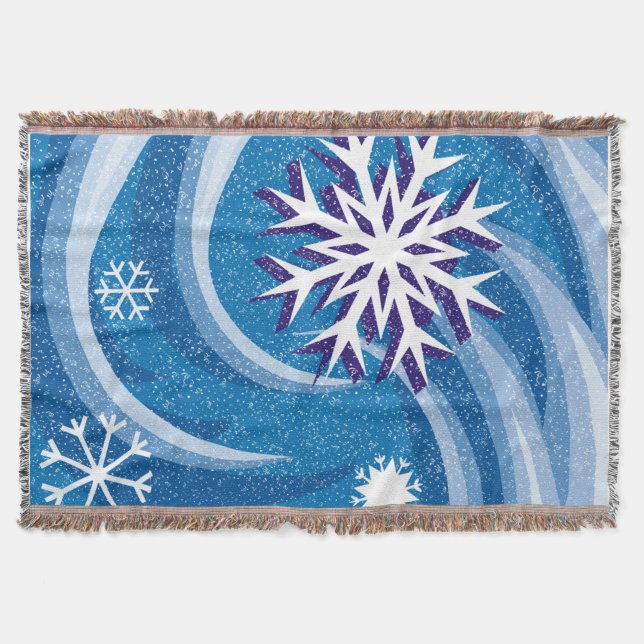 Snowflakes in the Wind - Throw Blanket (Front)