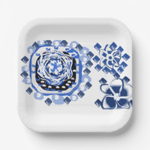 Snowflakes  joy paper plate