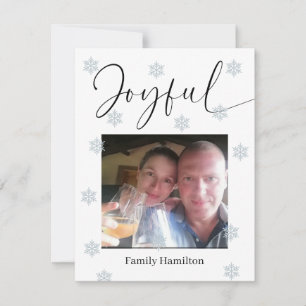 Snowflakes Joyful Merry Christmas  Holiday Card