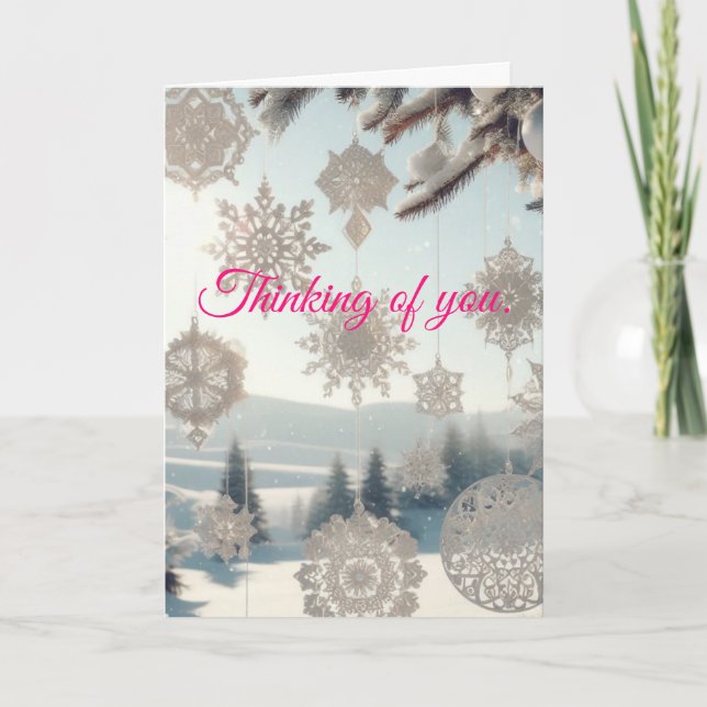 Snowflakes & Landscape Christmas Card (Front)