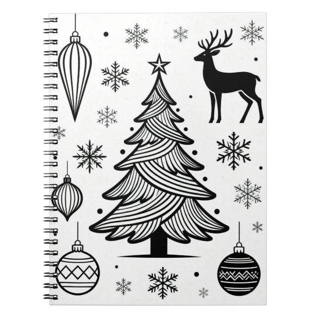 Snowflakes Line Art Notebook (Front)