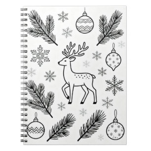  Snowflakes Line Art Notebook