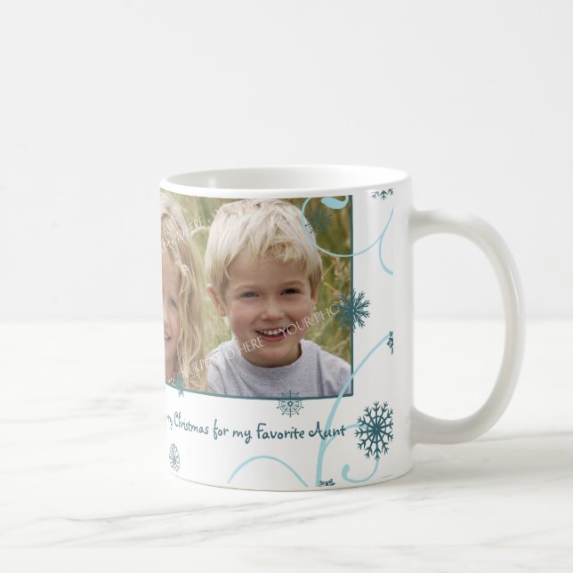 Snowflakes Merry Christmas Aunt Mug (Right)