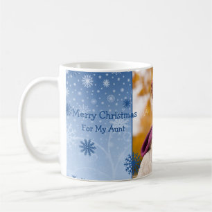 Snowflakes Merry Christmas Aunt Photo Mug