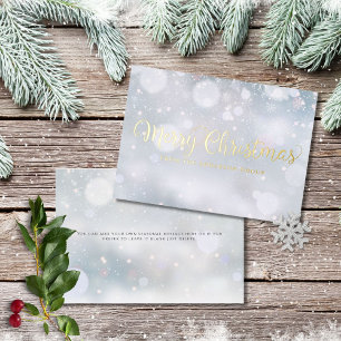 Snowflakes Merry Christmas Business Gold Foil Holi