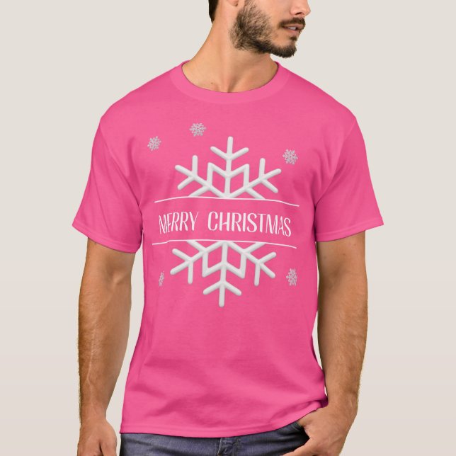 SNOWFLAKES MERRY CHRISTMAS T-Shirt (Front)