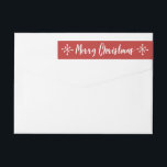 Snowflakes Merry Christmas Wrap Around Labels<br><div class="desc">Modern,  stylish wrap around labels for the holiday season.  The background colour can be customised to any colour you'd like!</div>