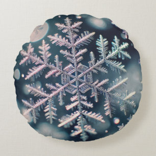 Snowflakes / Moon Round Cushion