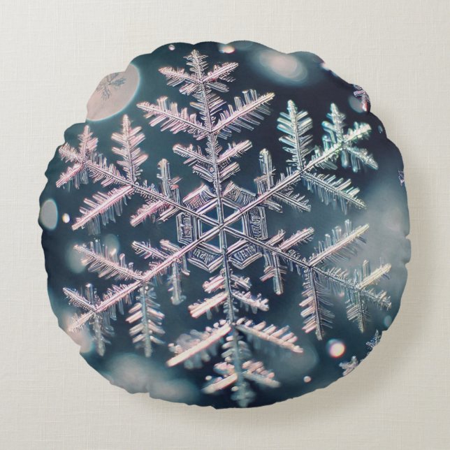 Snowflakes / Moon Round Cushion (Front)