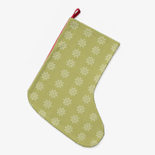 Snowflakes Olive Green Xmas Holidays Christmas Large Christmas Stocking