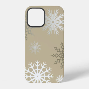 Snowflakes on Beige iPhone 12 Case