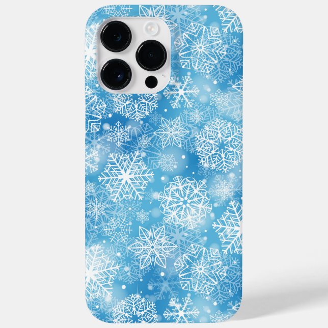 Snowflakes on blue Case-Mate iPhone case (Back)