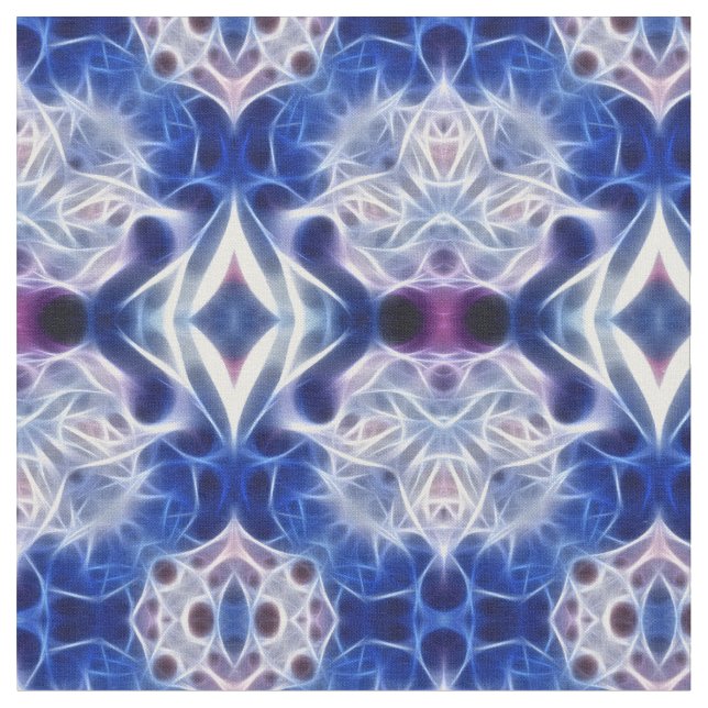 Snowflakes on blue fabric (Close Up)
