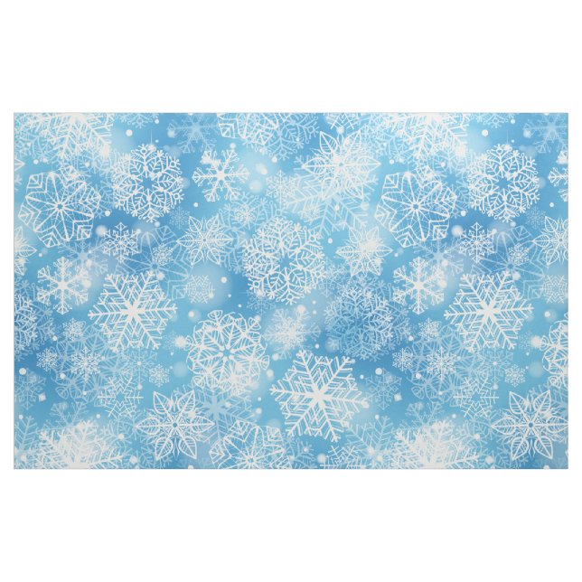 Snowflakes on blue fabric (Fat Quarter)