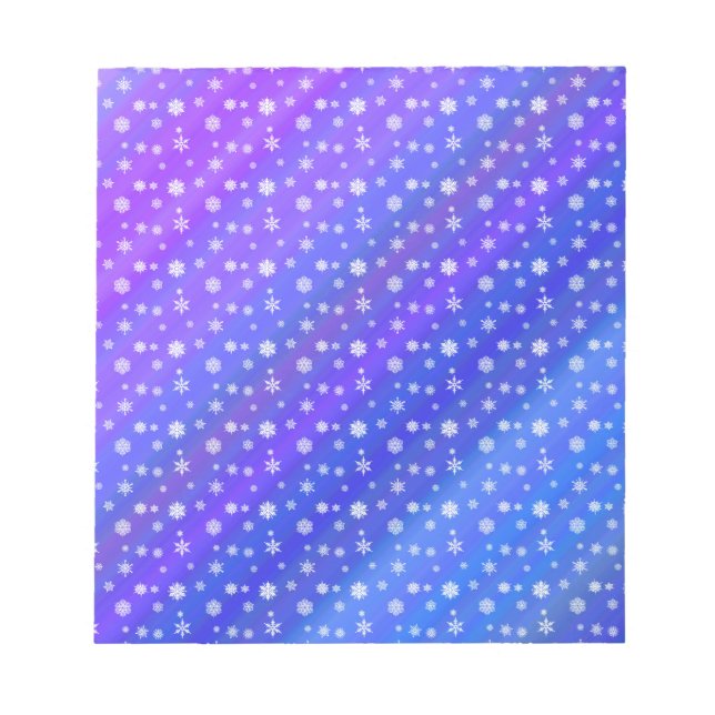 Snowflakes on Blue Notepad (Front)