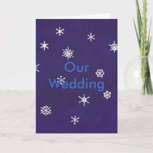 Snowflakes on blue, Our Wedding, invitation Cards