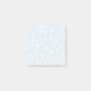 Snowflakes on Blue Post-it Notes