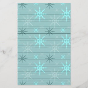 Snowflakes on Blue Stationery