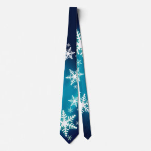 Snowflakes On Blue Tie