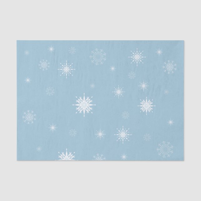 Snowflakes on Blue Tissue Paper (Front)