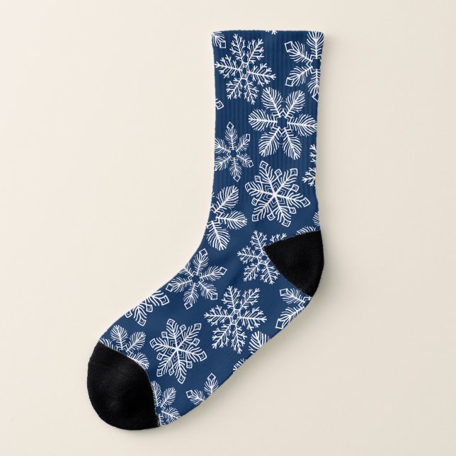 Snowflakes on dark blue socks (Left Outside)