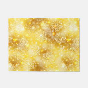 Snowflakes on golden doormat