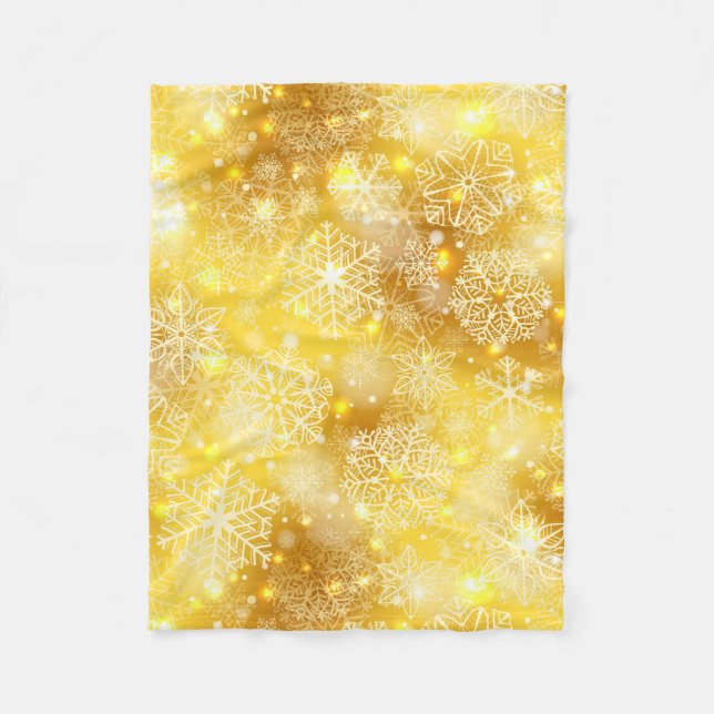 Snowflakes on golden fleece blanket (Front)