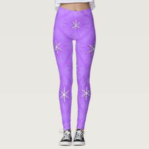 Snowflakes on lavender... leggings