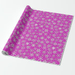 snowflakes on magenta pink snowstorm background wrapping paper<br><div class="desc">snowflakes on magenta pink snowstorm background - by Sarah Knight.</div>