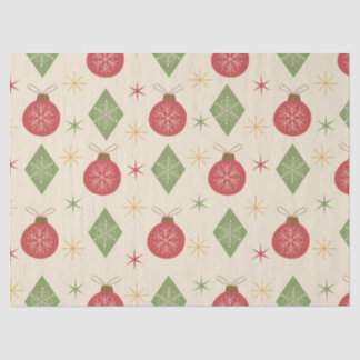 Snowflakes on Mid Century Diamonds and ornaments Tissue Paper