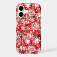 Snowflakes on red
