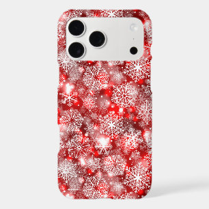 Snowflakes on red