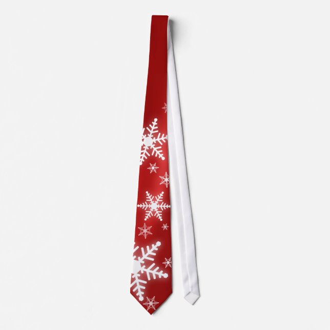Snowflakes On Red tie (Front)