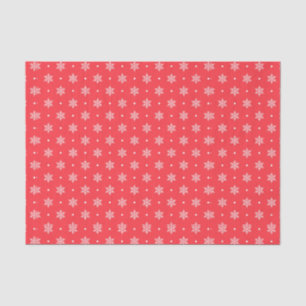 Snowflakes On Red Tissue Paper