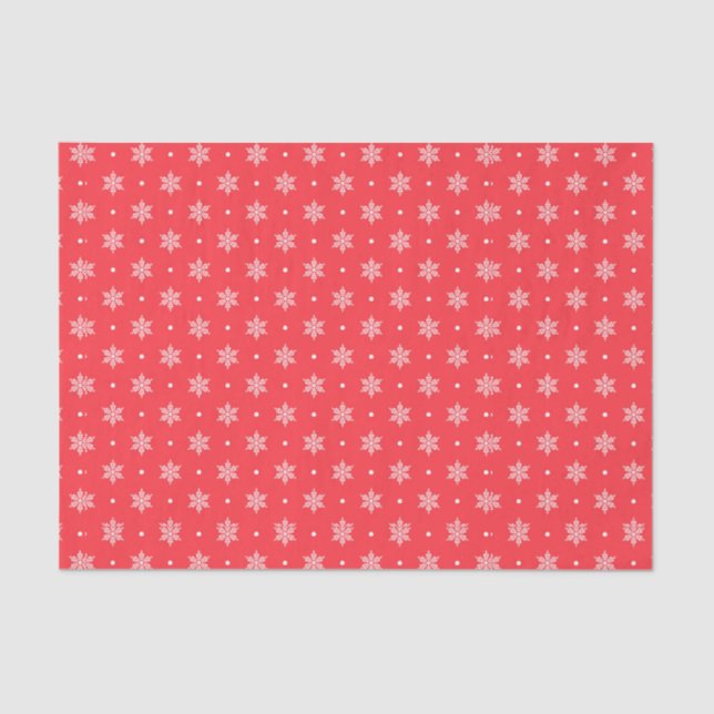 Snowflakes On Red Tissue Paper (Front)