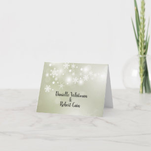Snowflakes on Sage Folded Note Cards
