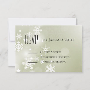 Snowflakes on Sage RSVP with Sage Back Card