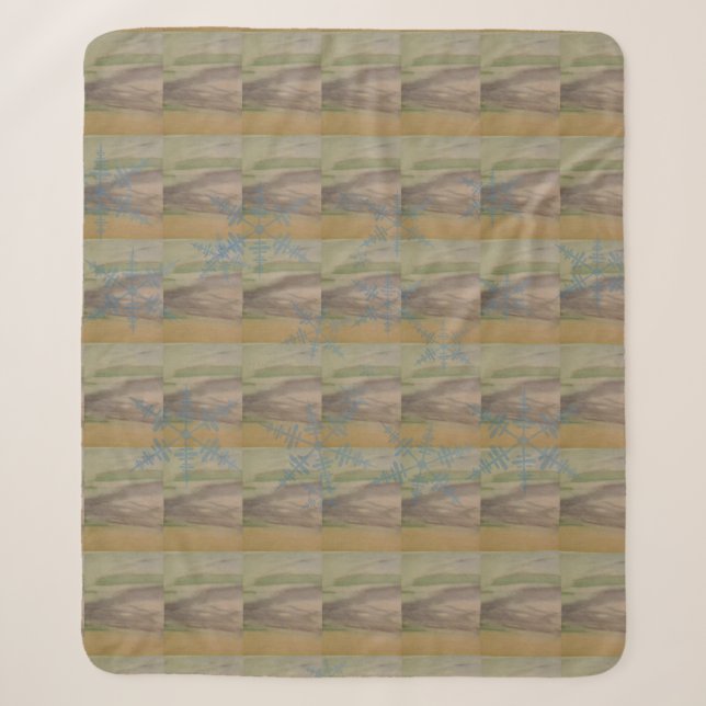 Snowflakes on the Seashore Sherpa Blanket (Front)